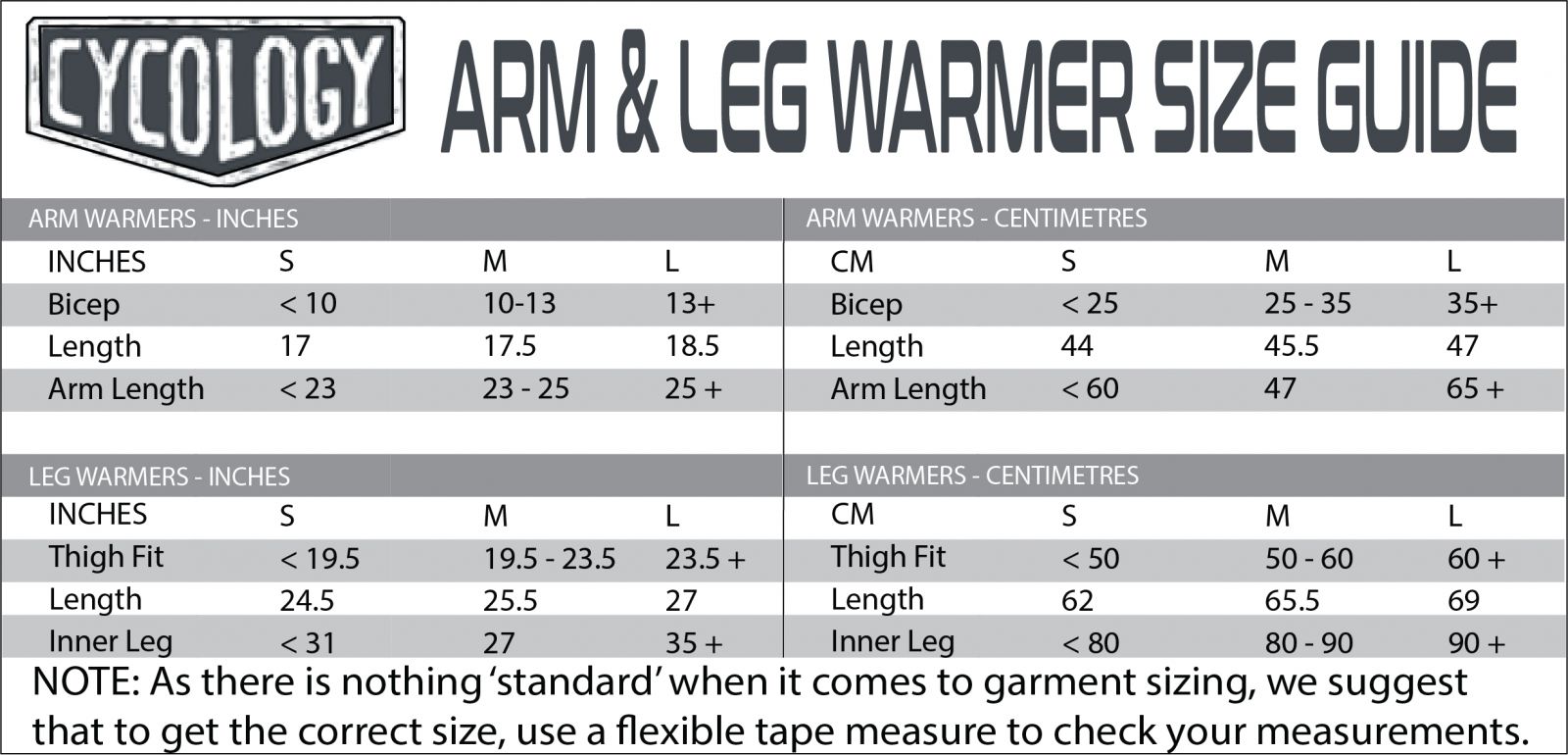 Cycology Logo Arm Warmers Sleeves Black Wildfire Sports & Trek